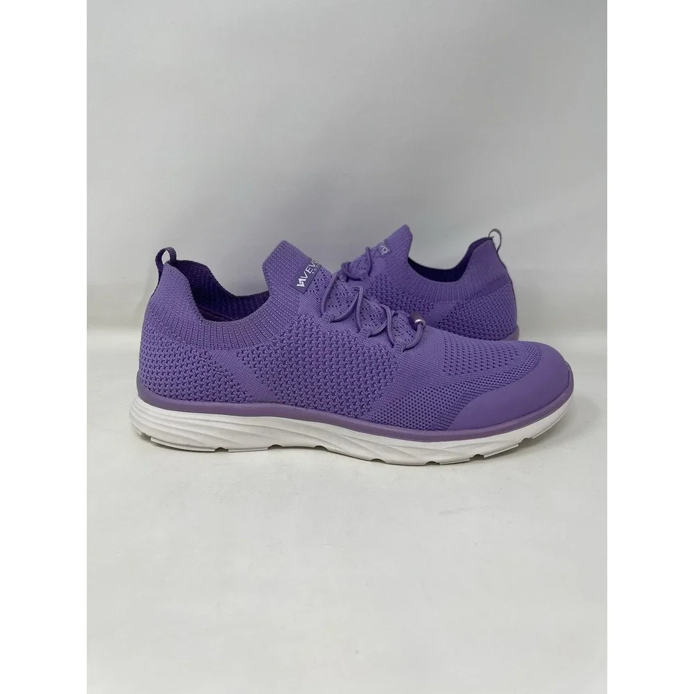 VEVO Womens Size 8 Purple Knit Athletic Sneakers Walking Shoes Casual